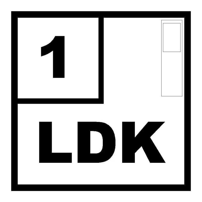 1LDKの間取り図(LDK+独立居室)